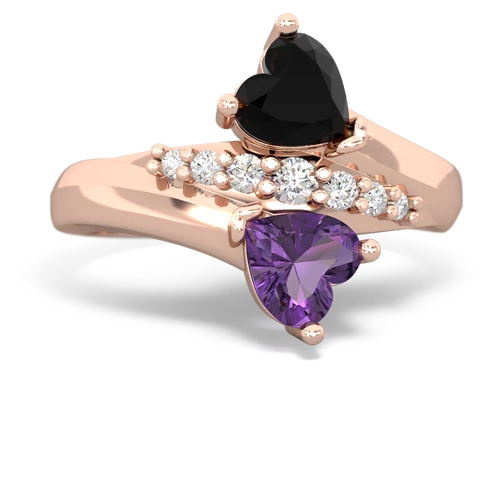 onyx-amethyst modern ring