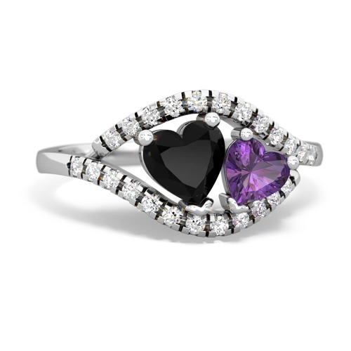 onyx-amethyst mother child ring