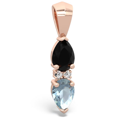 onyx-aquamarine bowtie pendant