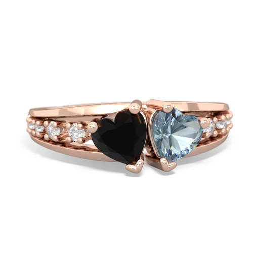 onyx-aquamarine modern ring