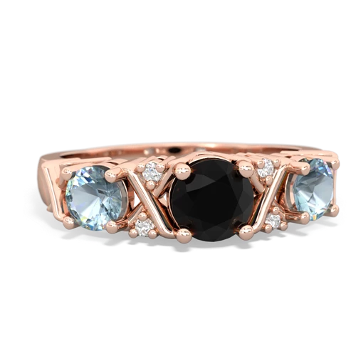 onyx-aquamarine timeless ring