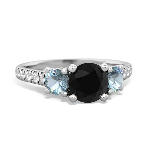 onyx-aquamarine trellis pave ring