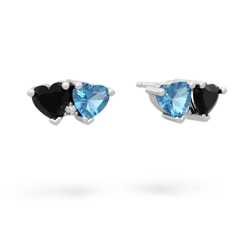 onyx-blue topaz  earrings