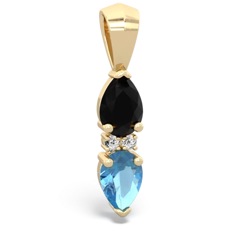 onyx-blue topaz bowtie pendant