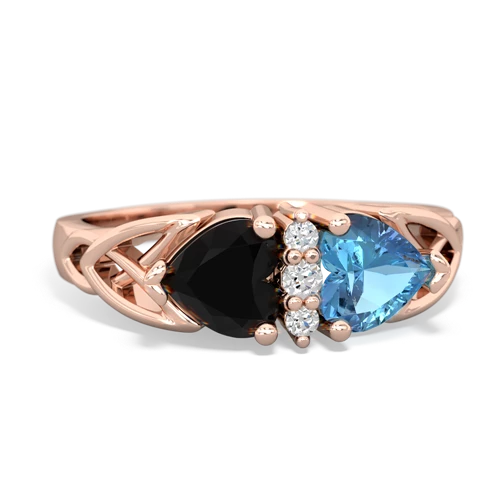 onyx-blue topaz celtic ring