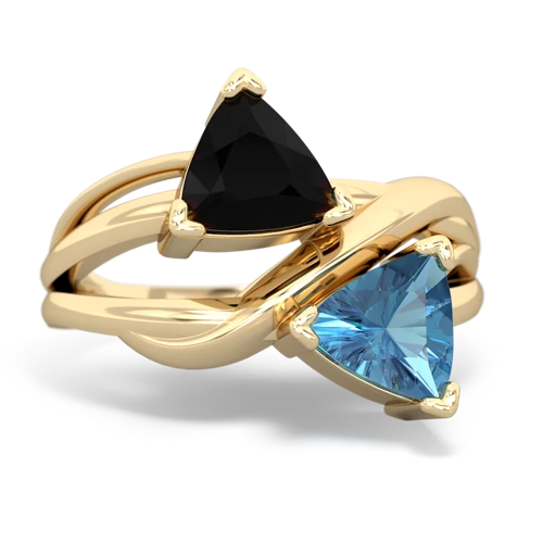 onyx-blue topaz filligree ring