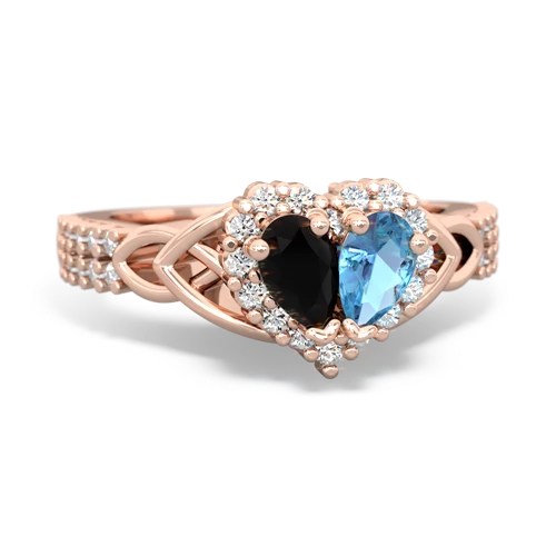 onyx-blue topaz keepsake engagement ring