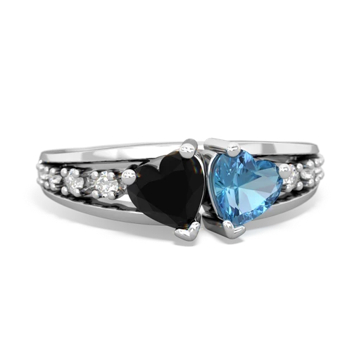 onyx-blue topaz modern ring