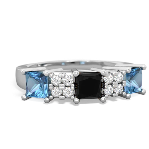 onyx-blue topaz timeless ring