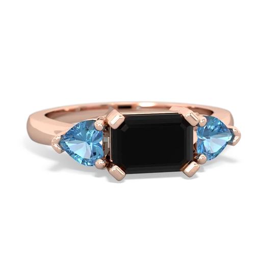 onyx-blue topaz timeless ring