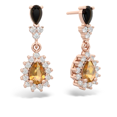 onyx-citrine dangle earrings