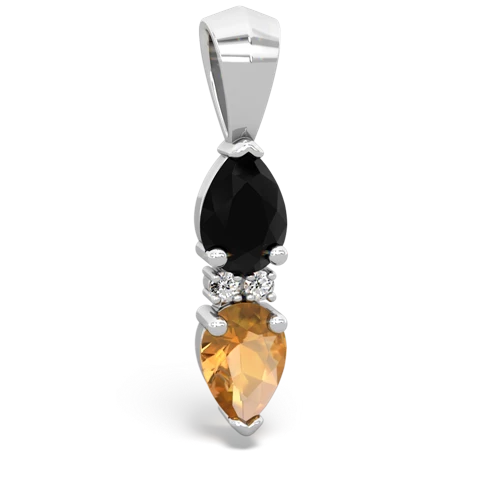 onyx-citrine bowtie pendant