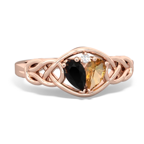 onyx-citrine celtic knot ring