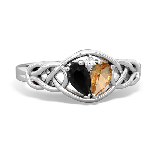 onyx-citrine celtic knot ring