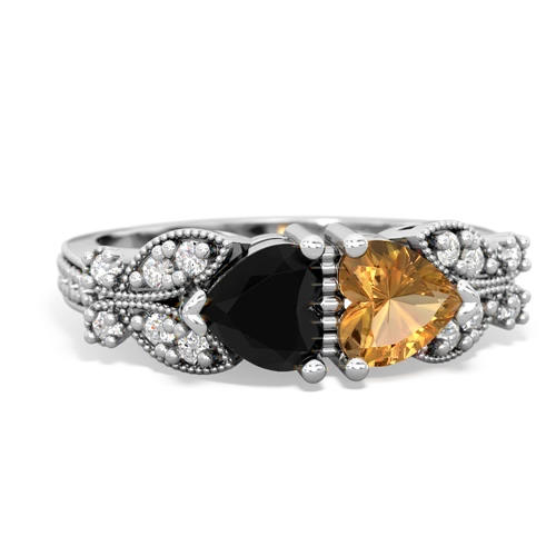 onyx-citrine keepsake butterfly ring