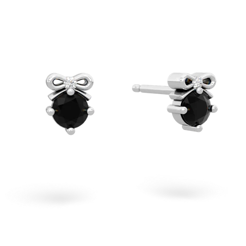 onyx bows earrings