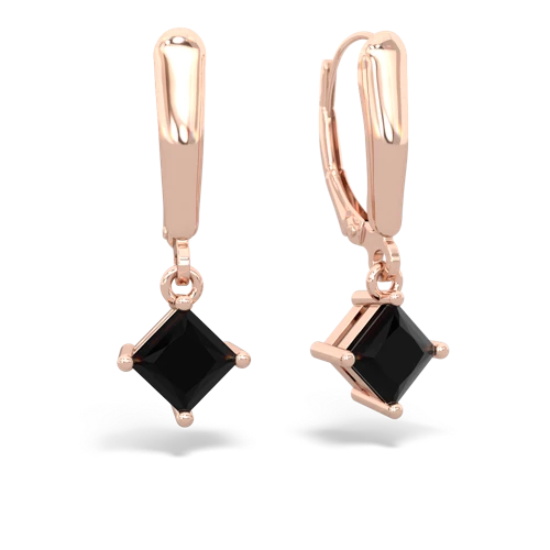 onyx lever-back earrings