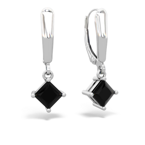 onyx lever-back earrings