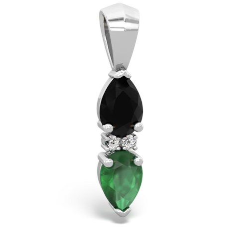 onyx-emerald bowtie pendant