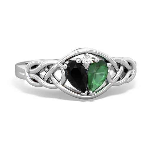 onyx-emerald celtic knot ring