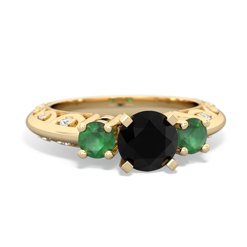 onyx-emerald engagement ring