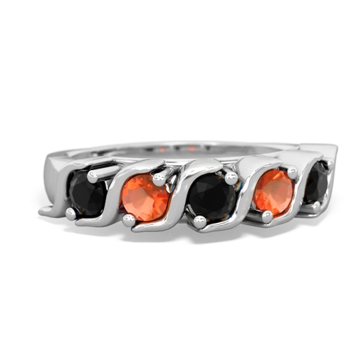 onyx-fire opal timeless ring