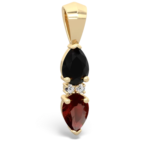 onyx-garnet bowtie pendant