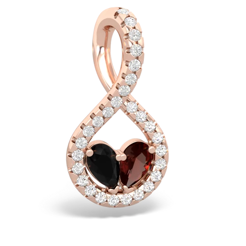 onyx-garnet pave twist pendant