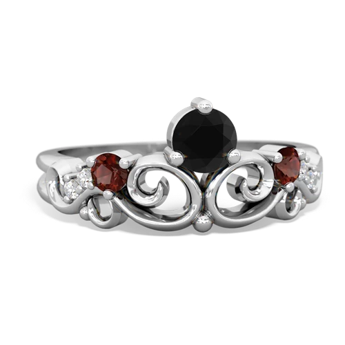 onyx-garnet crown keepsake ring