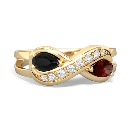 onyx-garnet diamond infinity ring