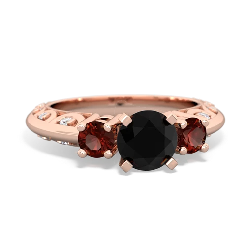 onyx-garnet engagement ring