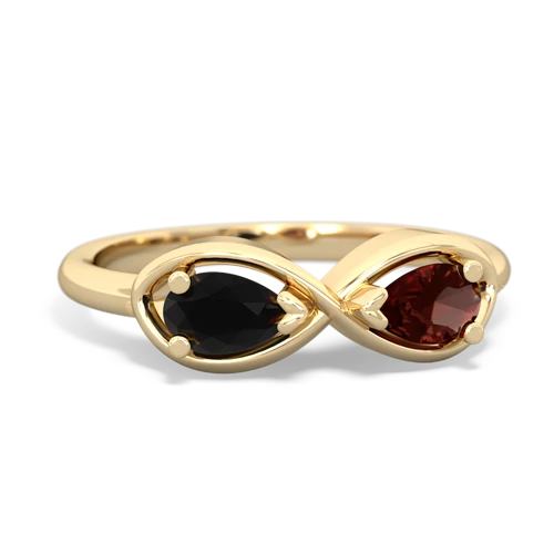 onyx-garnet infinity ring