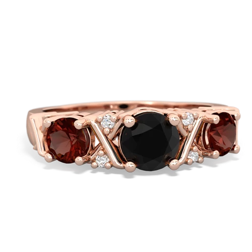 onyx-garnet timeless ring