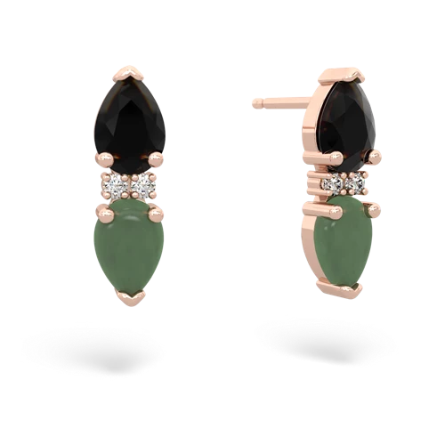 onyx-jade bowtie earrings