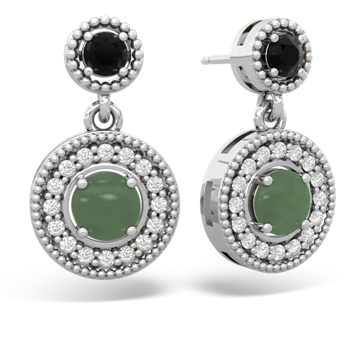 onyx-jade halo earrings