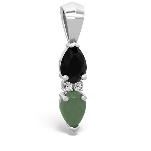 onyx-jade bowtie pendant