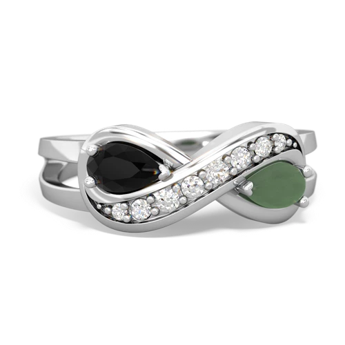 onyx-jade diamond infinity ring