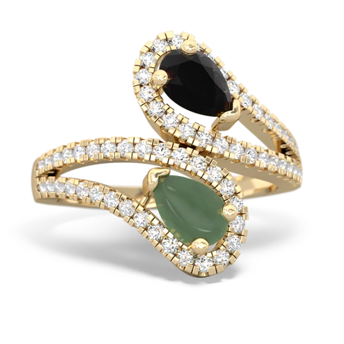 onyx-jade pave swirls ring