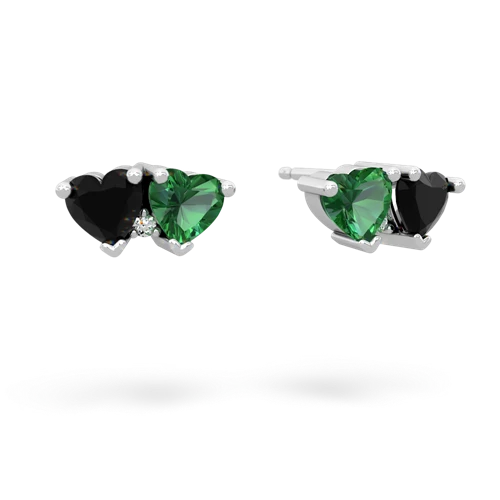onyx-lab emerald  earrings