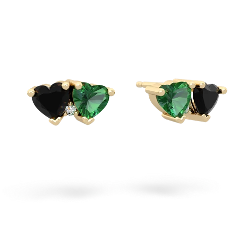 onyx-lab emerald  earrings