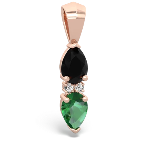 onyx-lab emerald bowtie pendant