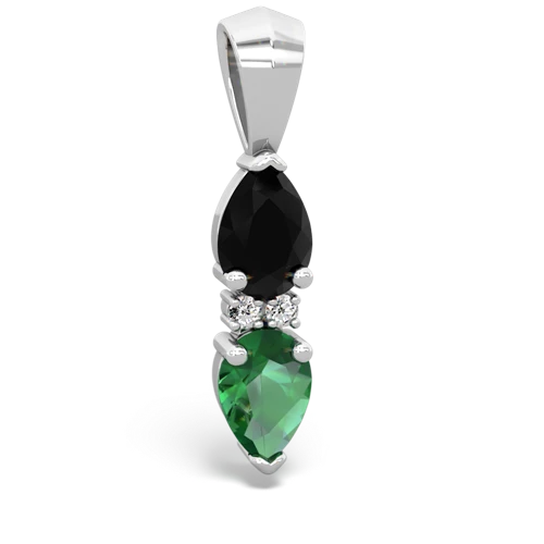 onyx-lab emerald bowtie pendant