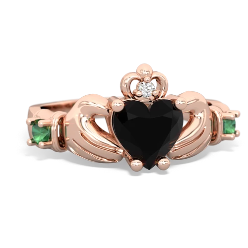 onyx-lab emerald claddagh ring