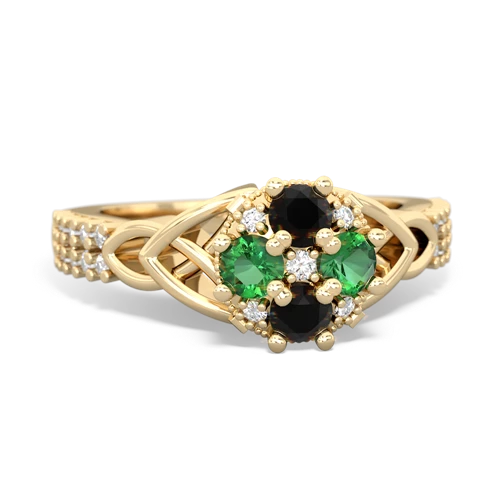 onyx-lab emerald engagement ring