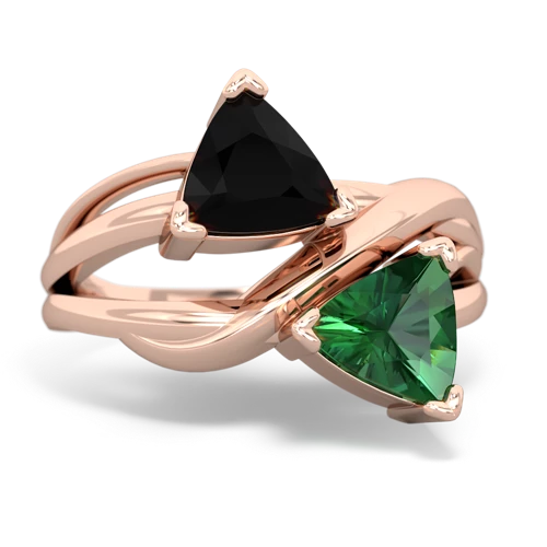 onyx-lab emerald filligree ring