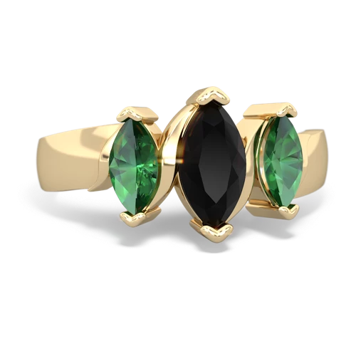 onyx-lab emerald keepsake ring