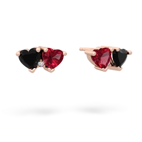 onyx-lab ruby  earrings