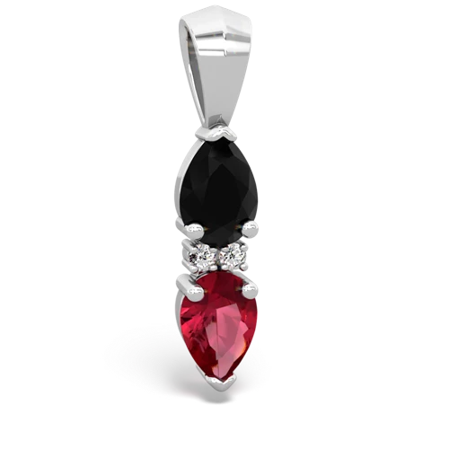 onyx-lab ruby bowtie pendant