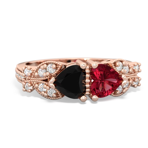 onyx-lab ruby keepsake butterfly ring