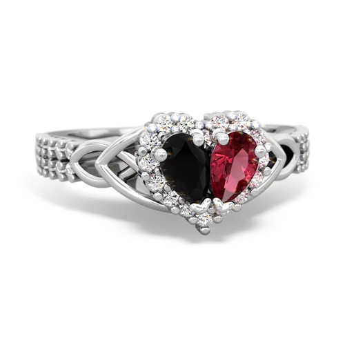 onyx-lab ruby keepsake engagement ring